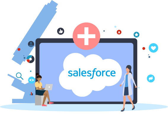 Illustration of customized Salesforce solutions for healthcare