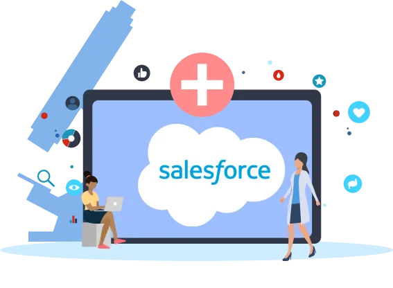 Illustration of customized Salesforce solutions for healthcare